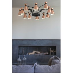 Colgante Retro 12 luces cobre Faro